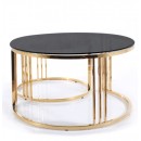 Комплект SIGNAL VIENNA (2 стола журнальных) дымчатый/золотой